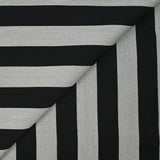 Gabardine de laine mélangée rayée noir et blanc cassé