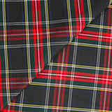 Gabardine polyviscose tissé teint à carreaux fond noir