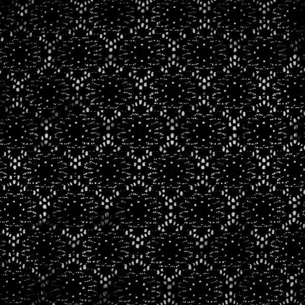 Guipure motif marguerite fond noir