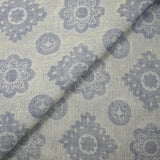 Jacquard 100% lin fleurs de Provence bleu