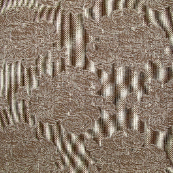jacquard 100% soie sur toile fine ajourée marron