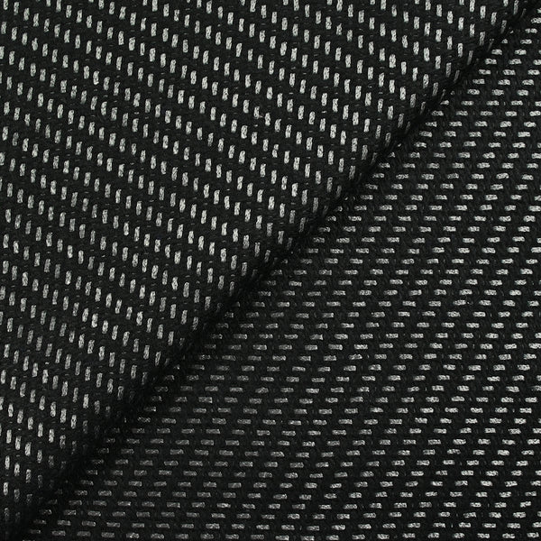 Jacquard de laine mélangée diagonale argentée fond noir