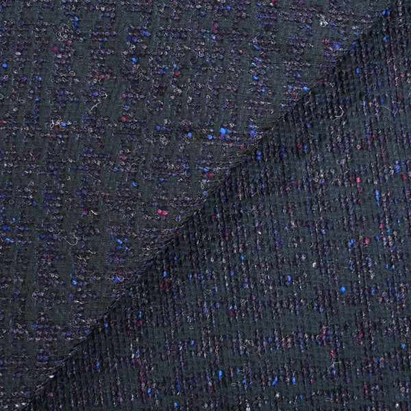Jacquard de polycoton fantaisie bleu