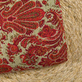 Jacquard de polycoton ornement fraise et jaune