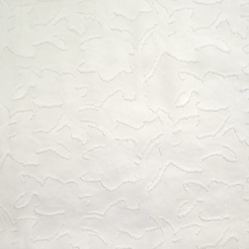 Jacquard de polyester fleurs plumetis blanc