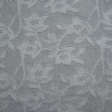 Jacquard de polyester fleurs plumetis gris