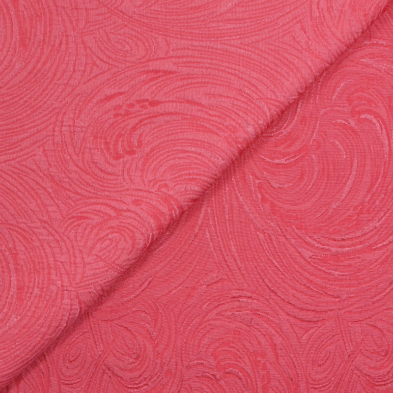 Jacquard de polyester Marie rose corail