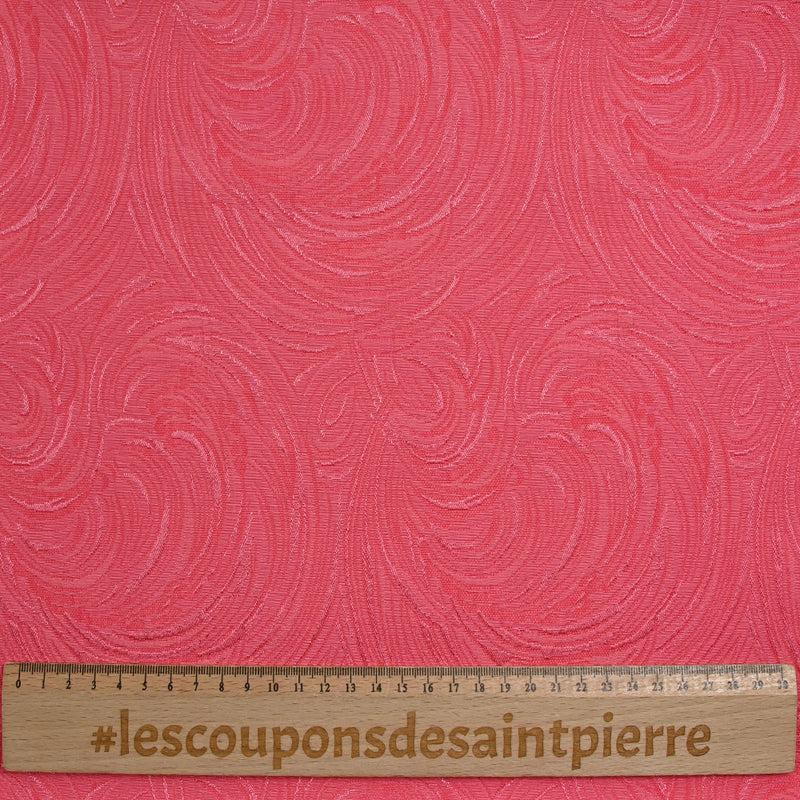 Polyester jacquard Marie Rose Corail