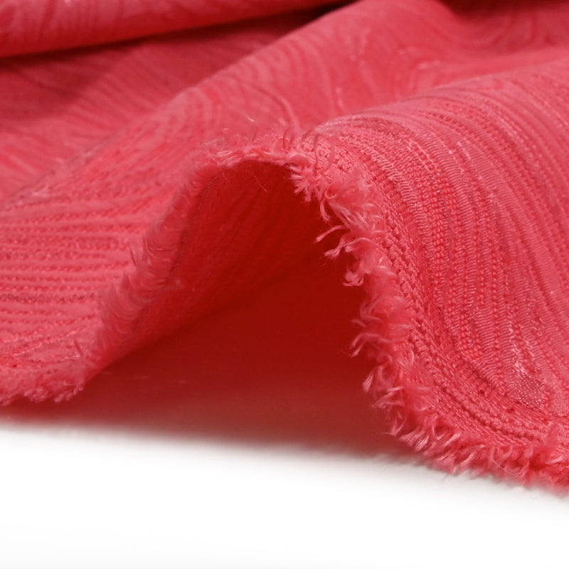 Polyester jacquard Marie Rose Corail