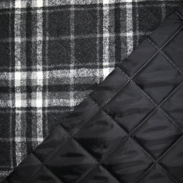 Jacquard matelassé Adèle carreaux gris foncé