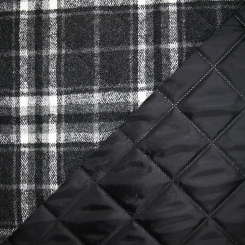 Jacquard matelassé Adèle carreaux gris foncé