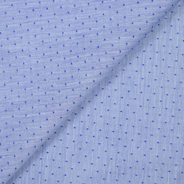 Jacquard polycoton à pois fond bleu foncé