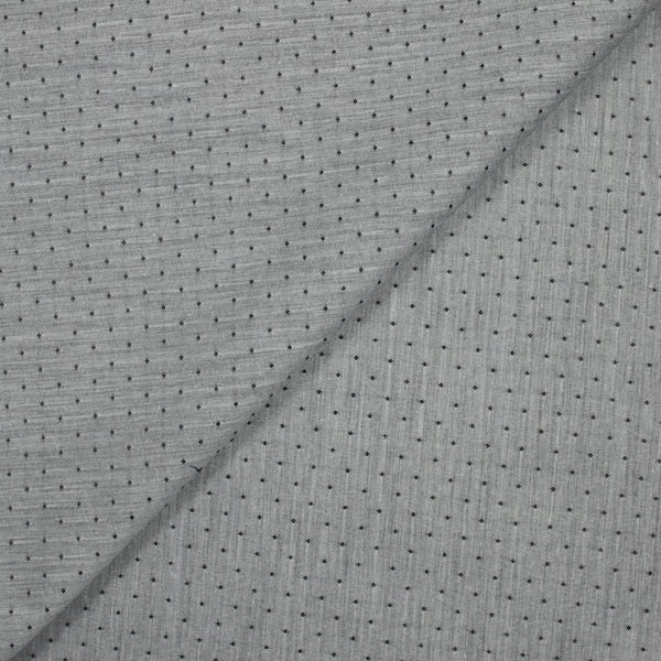 Jacquard polycoton à pois fond gris