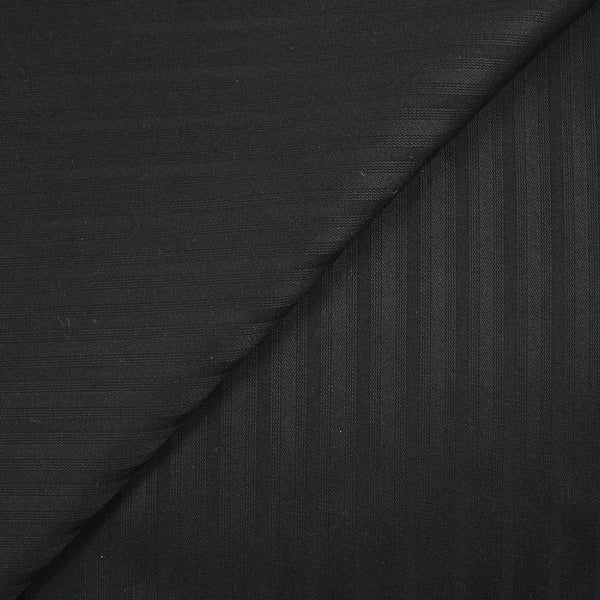 Jacquard polycoton rayé noir
