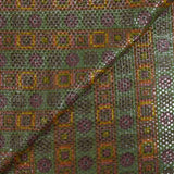 Jacquard polyester lamé frise de vinyls fond vert