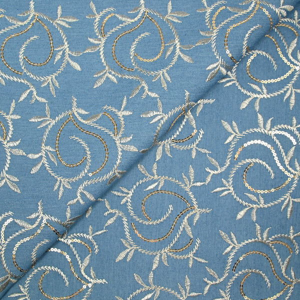 Jean's Amanda brodé bleu clair