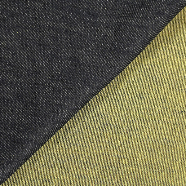 Jean's coton bleu nuit envers moutarde
