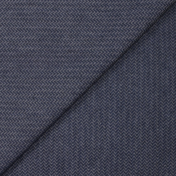 Jean's coton chevrons en jacquard bleu foncé