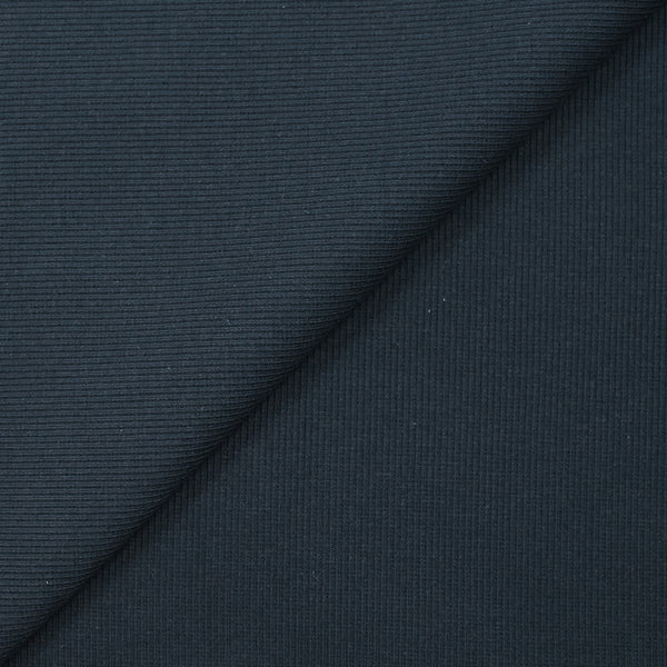 Jersey de coton côtelé bleu nuit