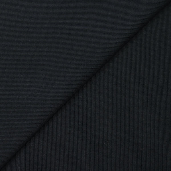 Jersey de coton côtelé bleu sombre