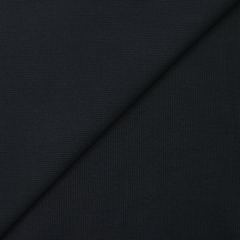 Jersey de coton côtelé bleu sombre