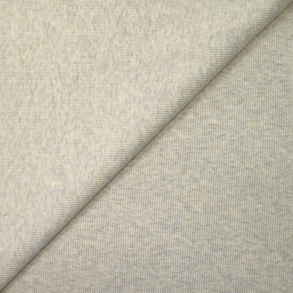 Jersey de coton côtelé écru chiné