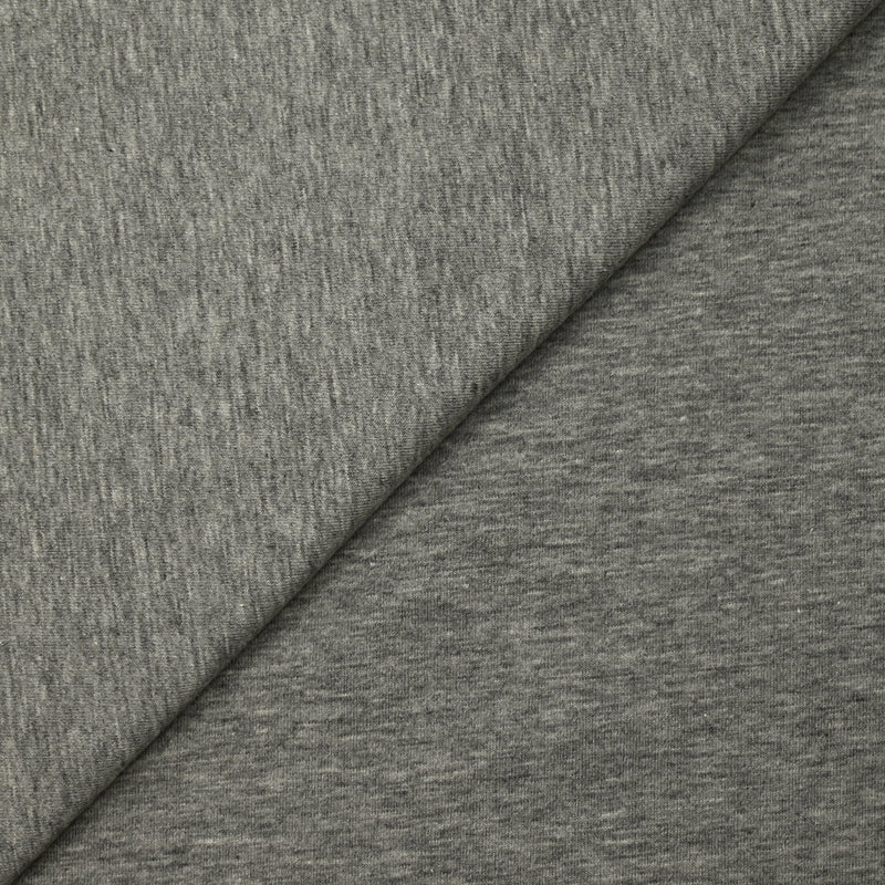 Jersey de coton fin gris chiné