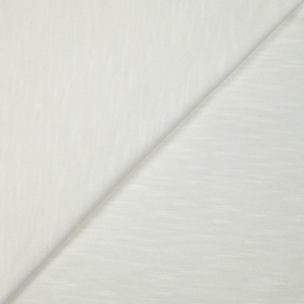Jersey de coton flammé blanc craie