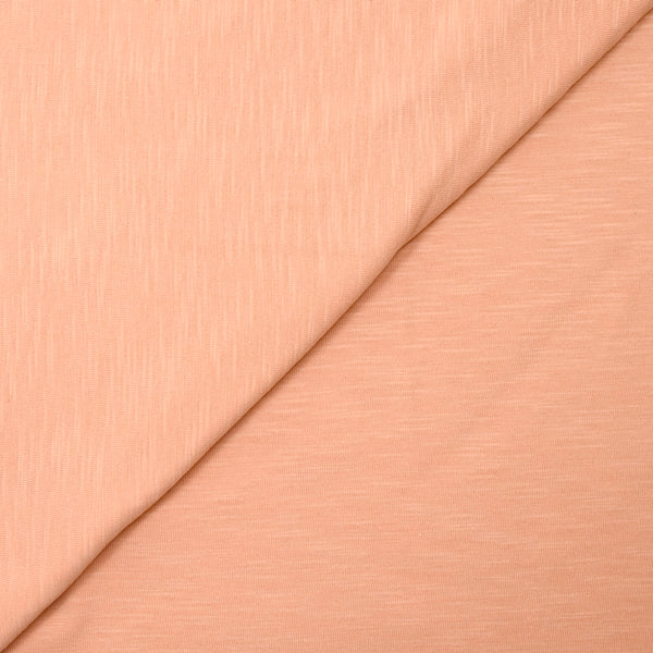 Jersey de coton flammé pêche rosé