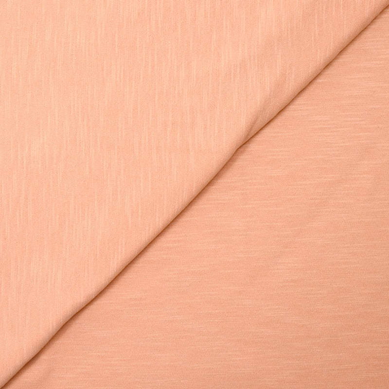 Jersey de coton flammé pêche rosé
