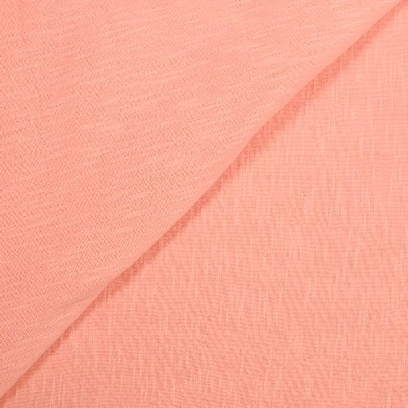 Jersey de coton flammé rose saumon