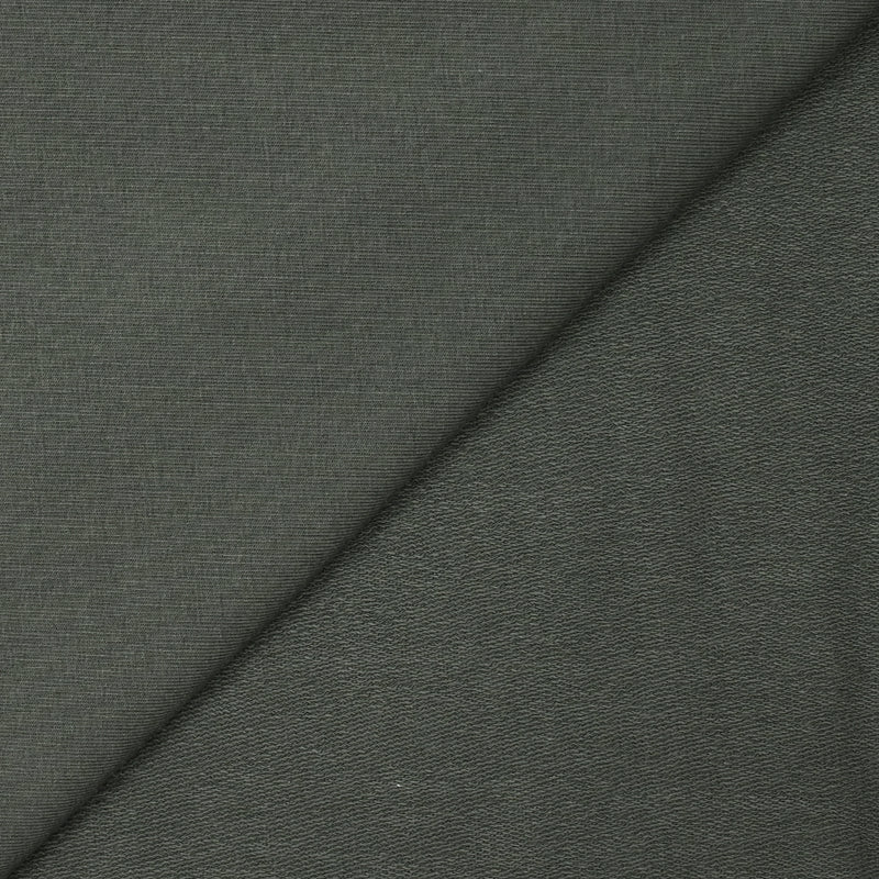 Jersey de coton french terry gris kaki