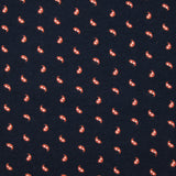Jersey de coton imprimé bulle marron à pois fond marine