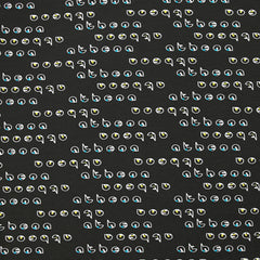 Jersey de coton imprimé bulles pop jaune et bleu fond noir