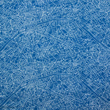 Jersey de coton imprimé carte fond bleu