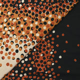 Jersey de coton imprimé évasion de pois noir, rouille et sable