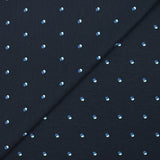 Jersey de coton imprimé ombre de pois fond bleu nuit