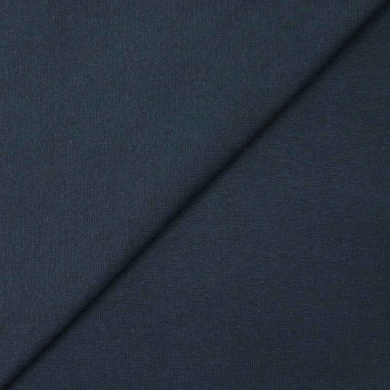 Jersey de coton interlock lourd bleu marine