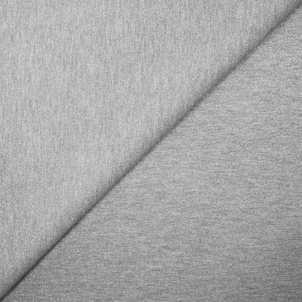 Jersey de coton lurex argent fond gris