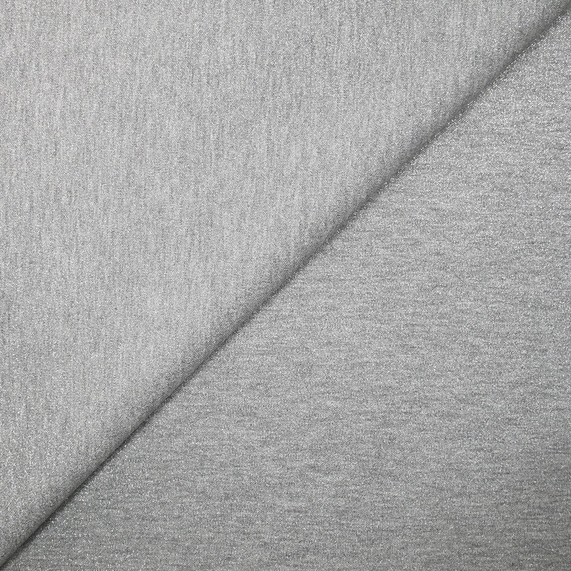 Jersey de coton lurex argent fond gris