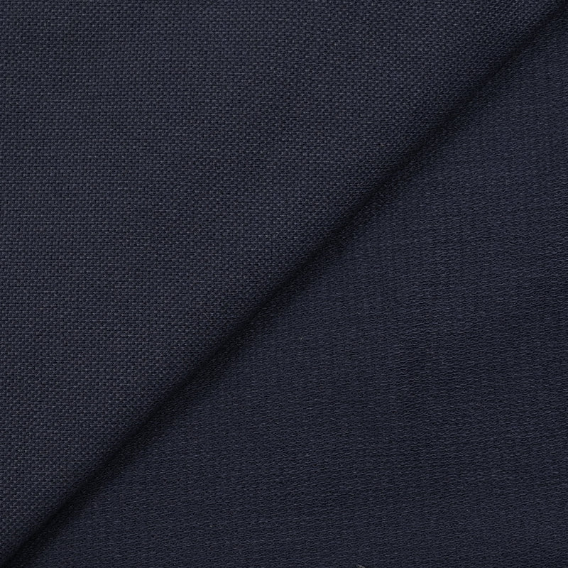 Jersey de coton piqué envers french terry bleu nuit