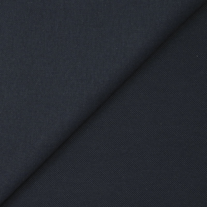 Jersey de coton piqué lourd bleu nuit