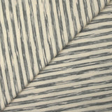 Jersey de coton piqué rayé fond écru