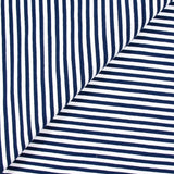 Jersey de coton rayé 5 mm marine et blanc