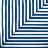 Jersey de coton rayé bleu minéral et blanc