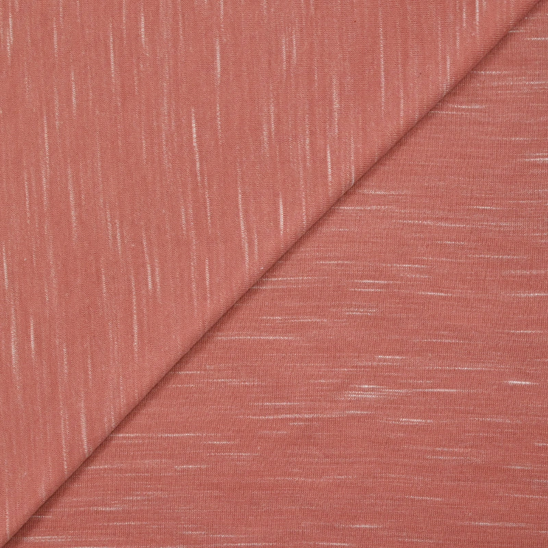 Jersey de polyester flammé blanc fond corail