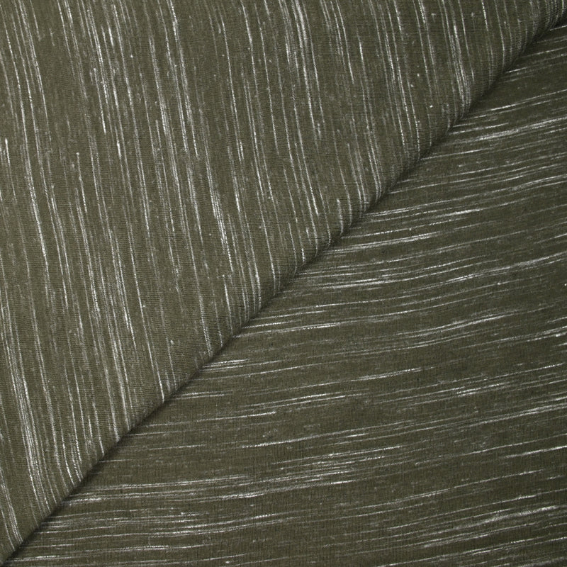 Jersey de polyester flammé blanc fond kaki