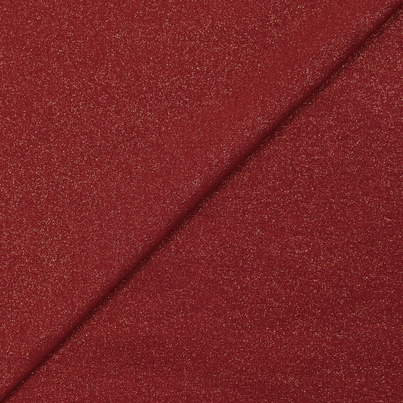 Jersey de polyester irisé doré fond rouge