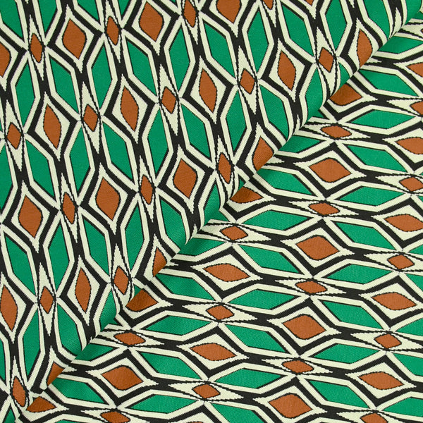 Jersey de polyester losange vert et marron