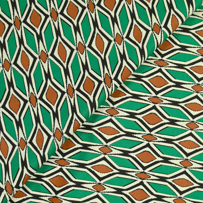 Jersey de polyester losange vert et marron